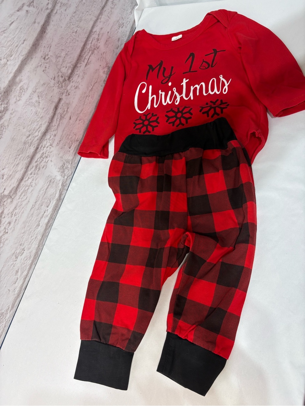Baby Red 'My 1st Christmas' Holiday Pajama Set